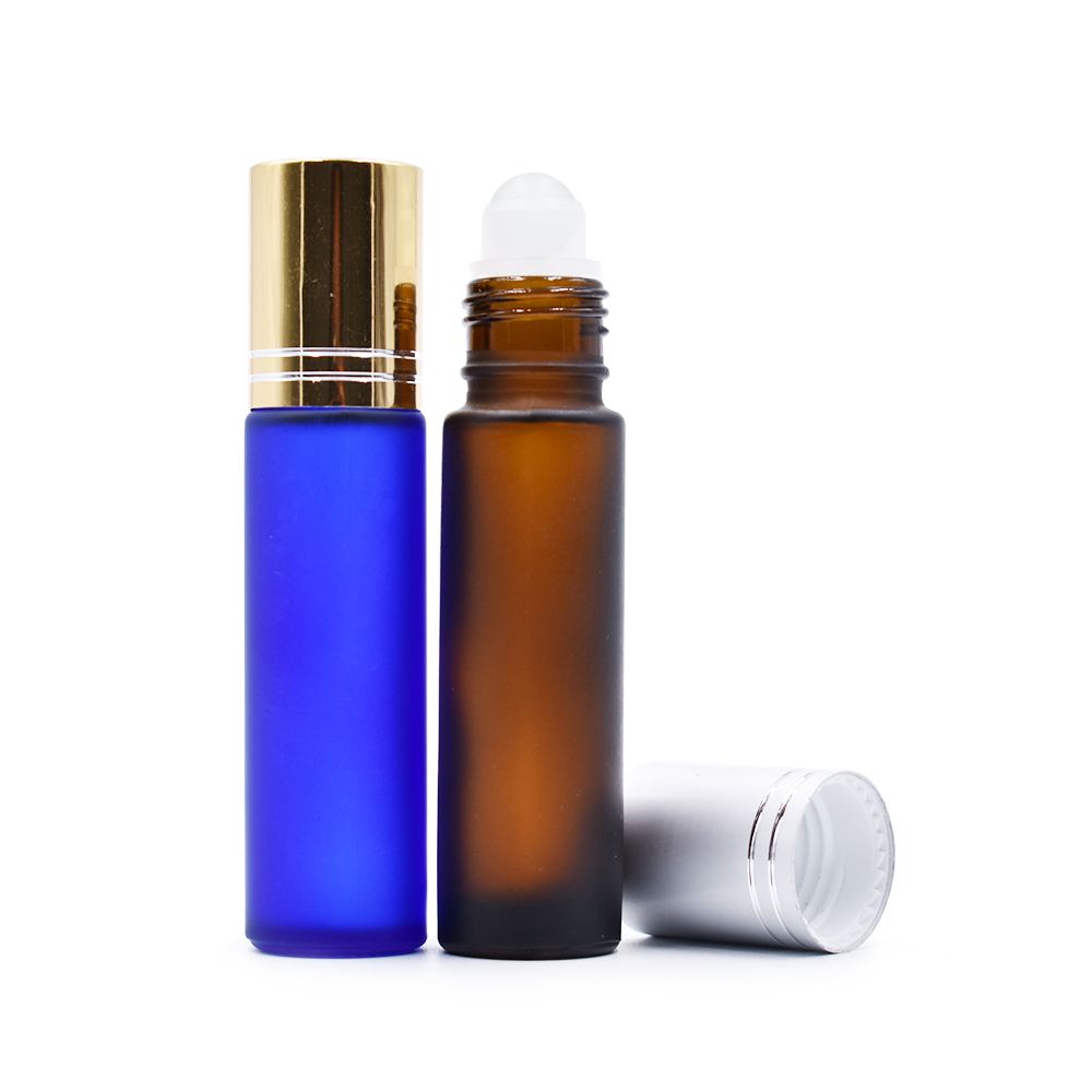 black red amber green clear frosted roller bottle 10ml glass roll on bottle with aluminum cap and rollers