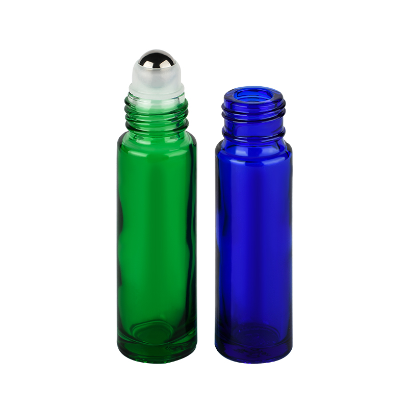 black red amber green clear frosted roller bottle 10ml glass roll on bottle with aluminum cap and rollers