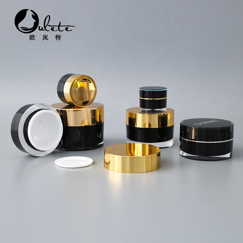 black round container gold lid 30g empty acrylic cream cosmetics jar 1 oz for skin care