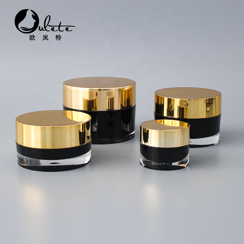 black round container gold lid 30g empty acrylic cream cosmetics jar 1 oz for skin care