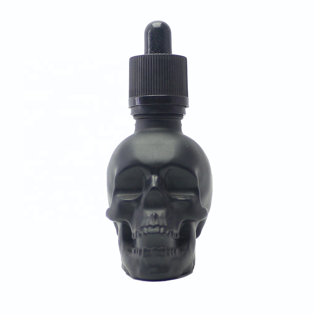 black skull glass bottles 30ml with dropper SGB-031A