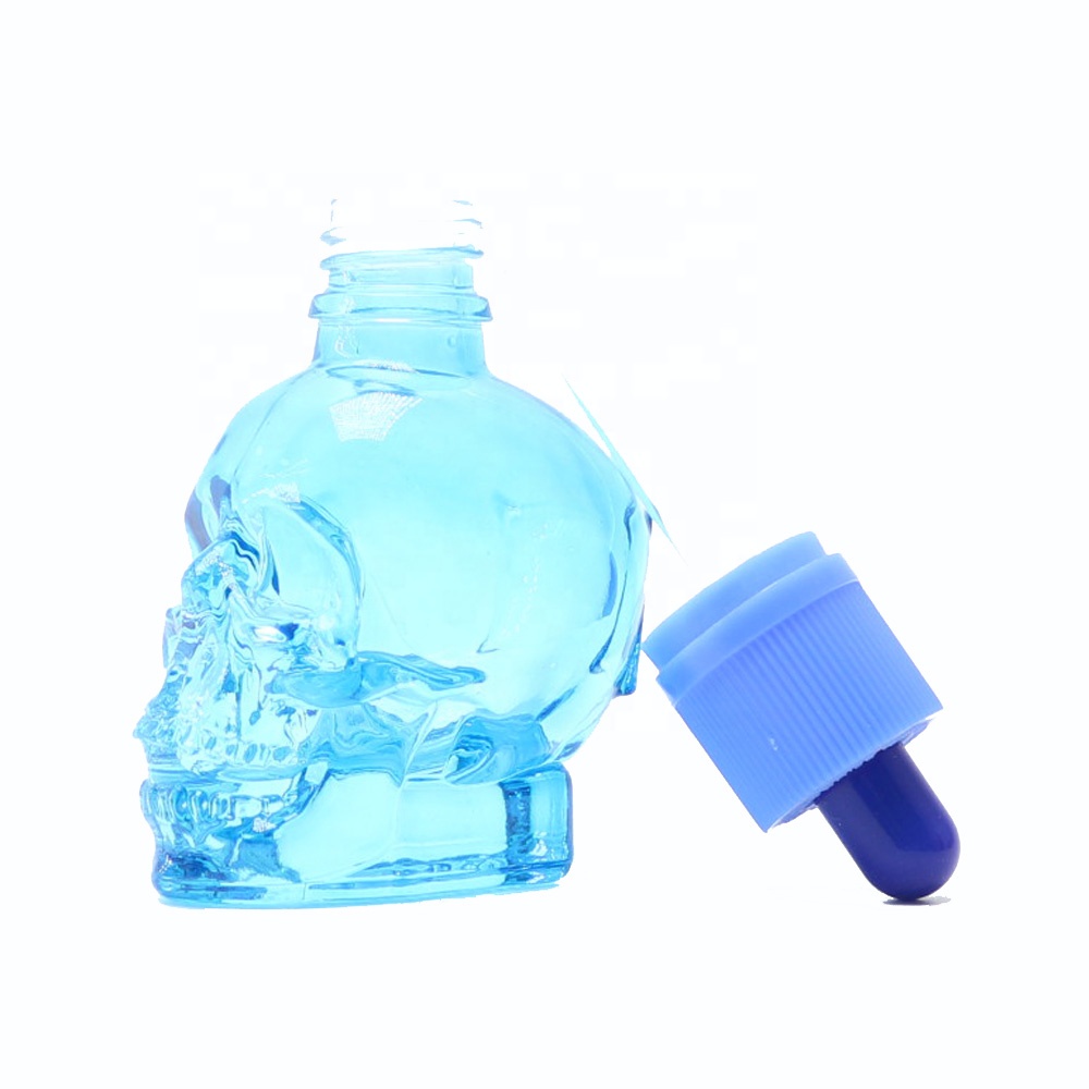 black skull glass bottles 30ml with dropper SGB-031A