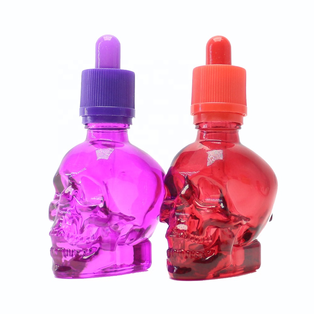 black skull glass bottles 30ml with dropper SGB-031A