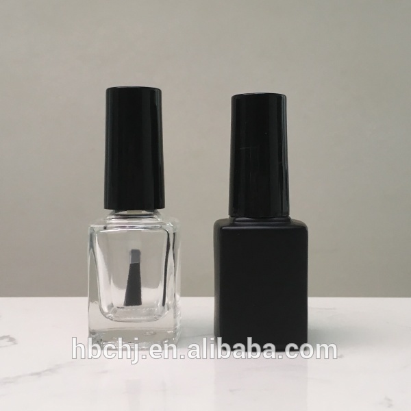 black square uv gel nail polish bottles with shiny lid and soft brush