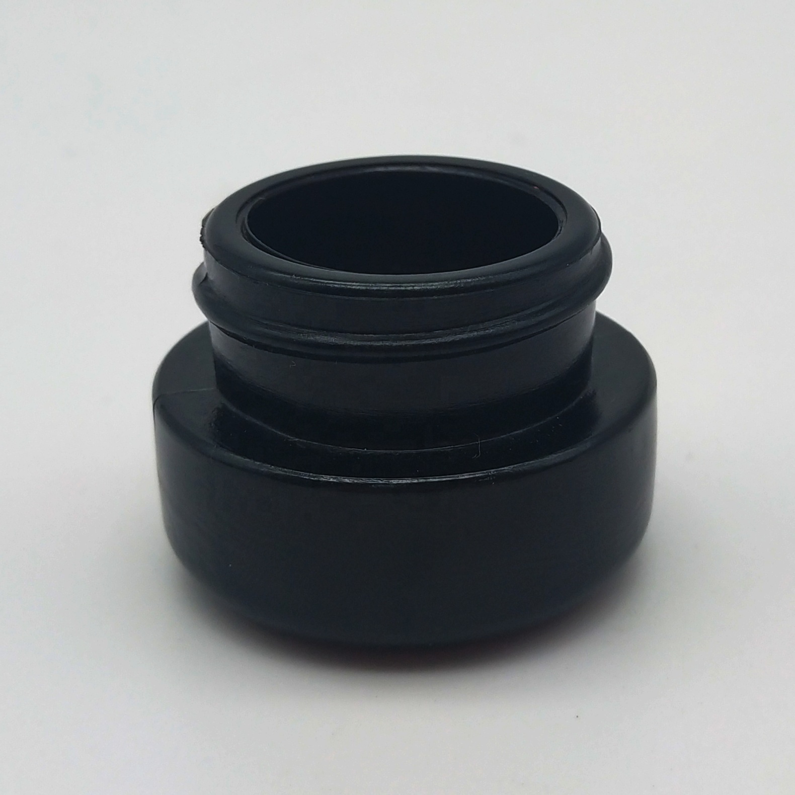 black straight side costom cosmetic round glass jar