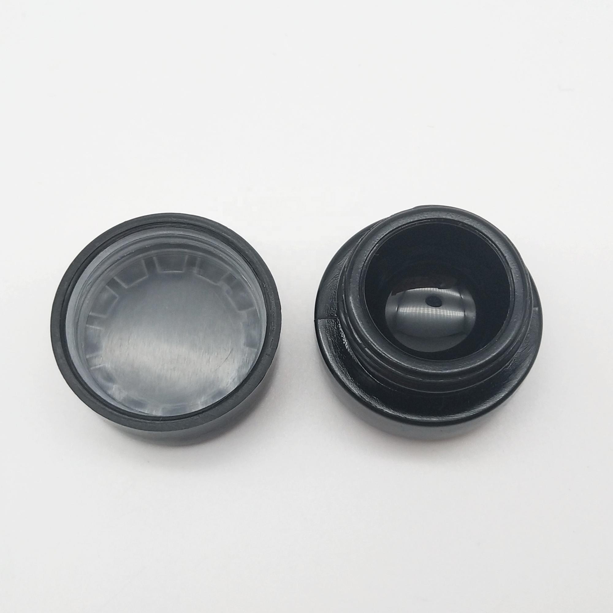 black straight side costom cosmetic round glass jar