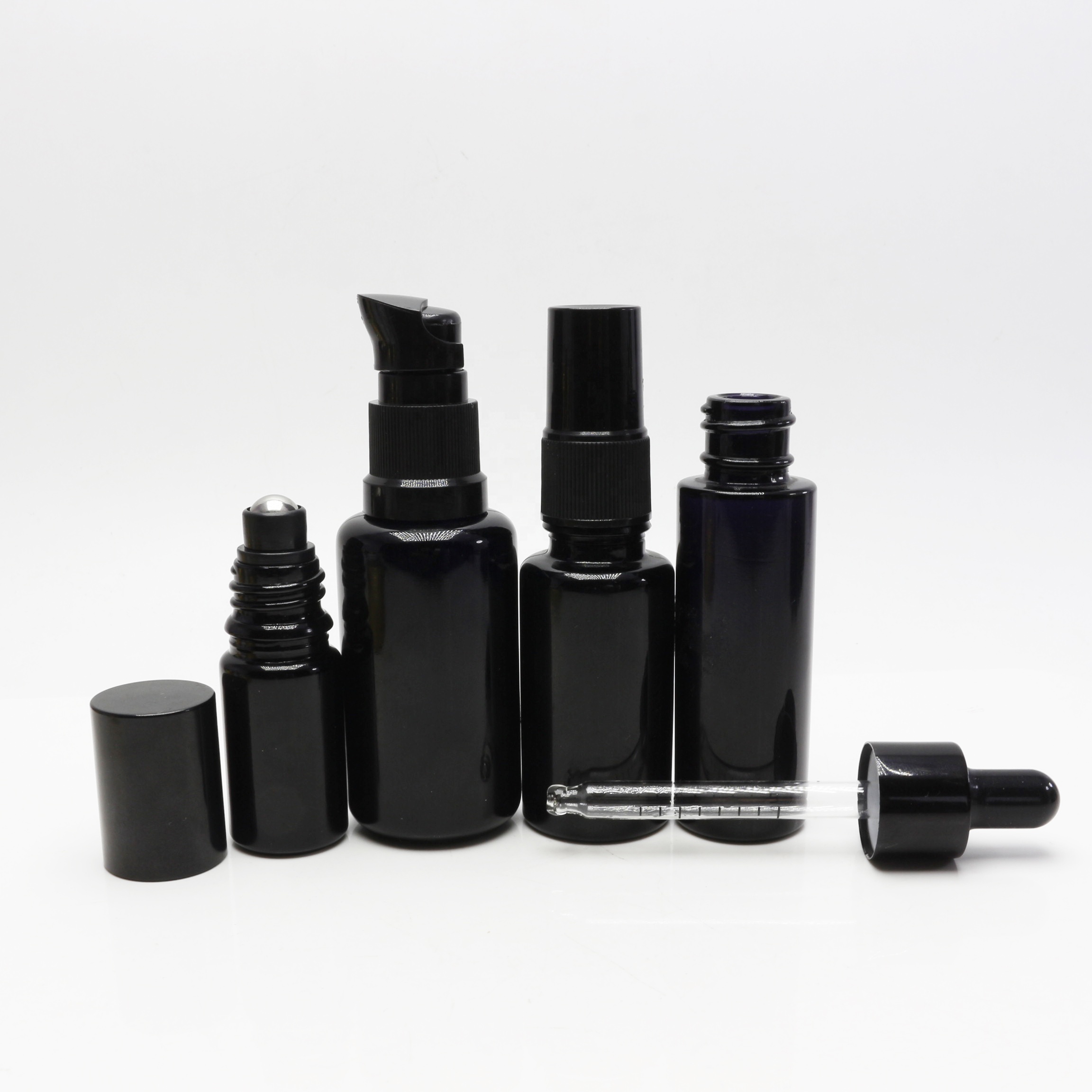 black uv Smell Proof jar 50g 100g 200g 250g violet glass jar with classic lids for apothecary VJ104E