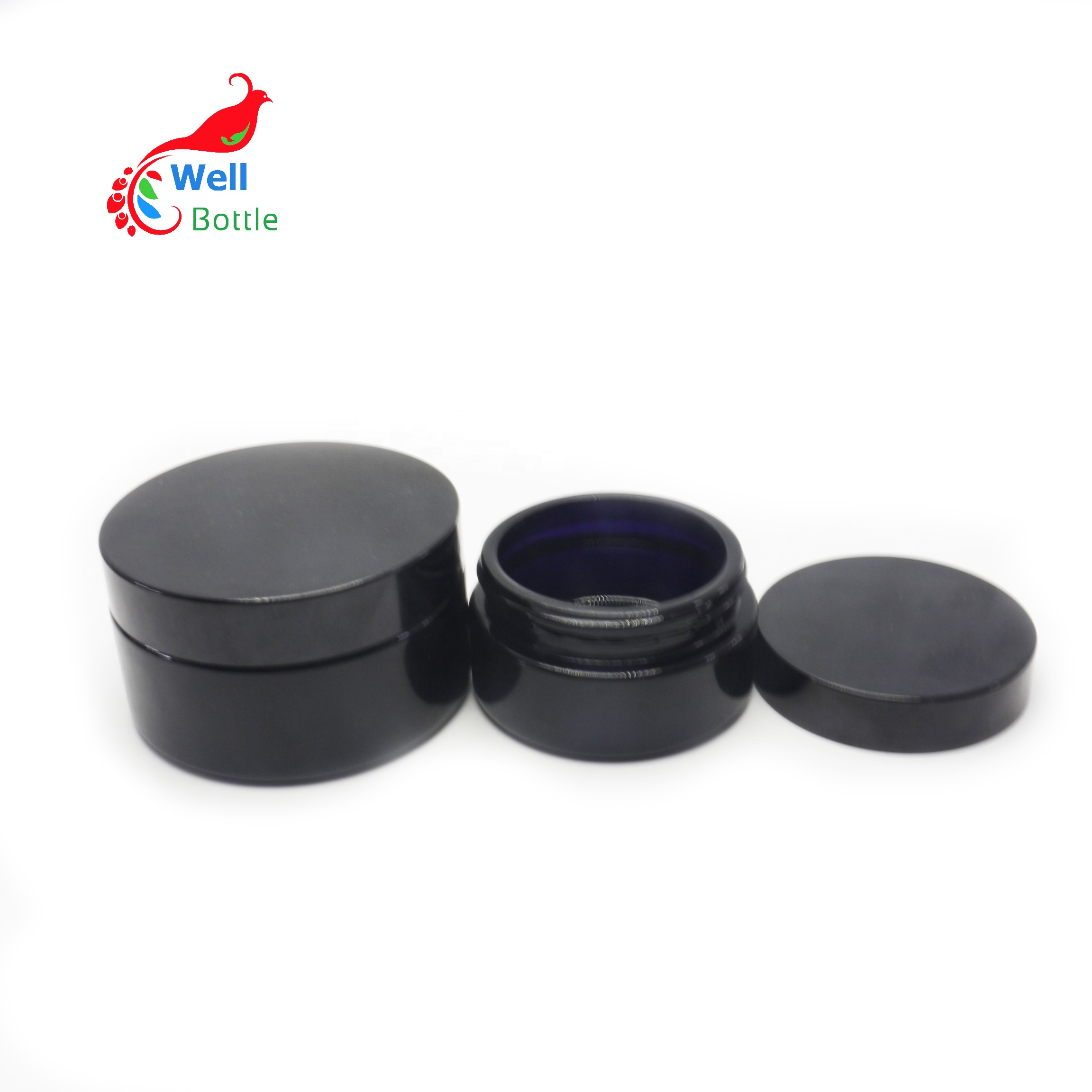 black uv Smell Proof jar 50g 100g 200g 250g violet glass jar with classic lids for apothecary VJ104E