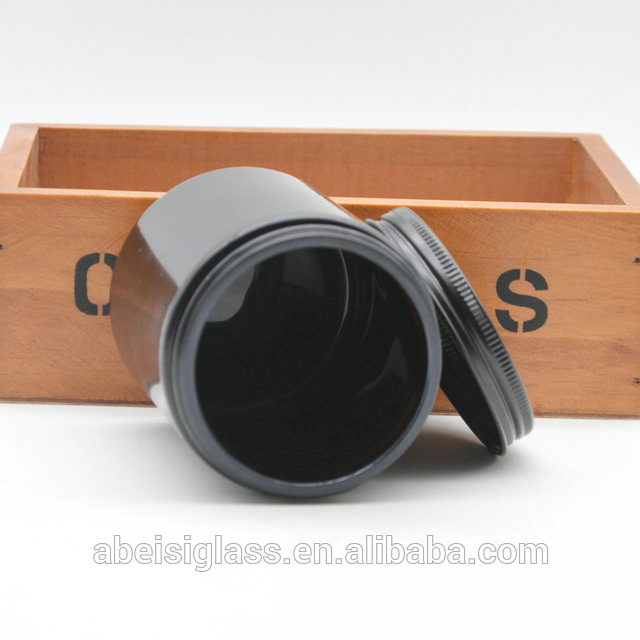 black uv glass stash jar with the screw cap for weed