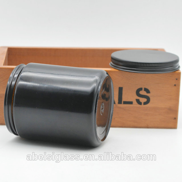 black uv glass stash jar with the screw cap for weed