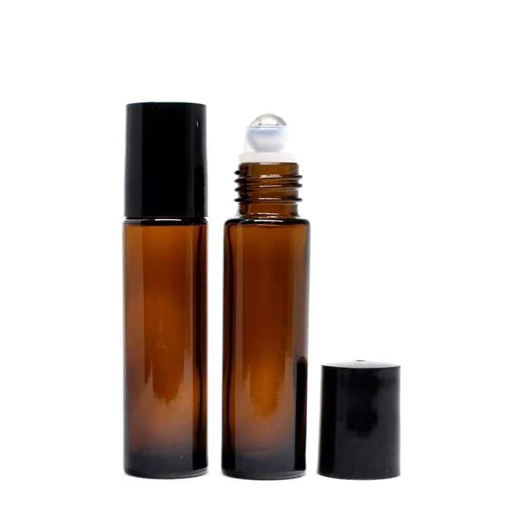 black white cap clear 10 ml roll on bottle amber 10ml roller bottle with glass ball stainless ball for essential oils