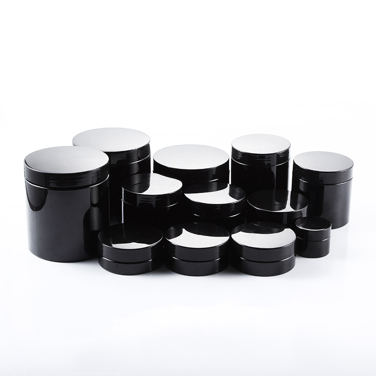 black wide mouth 1oz 2oz 3oz 4oz 5oz 6oz 8oz pet plastic jars with lid