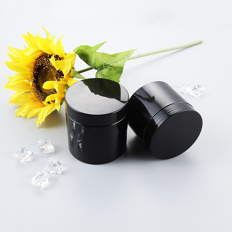 black wide mouth 1oz 2oz 3oz 4oz 5oz 6oz 8oz pet plastic jars with lid