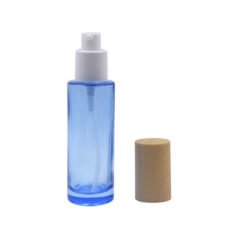 blue 20ml 30ml 40ml 60ml 80ml 100ml 120ml toner lotion glass bottle 20g 30g 50g navy face cream jar plastic wooden cap