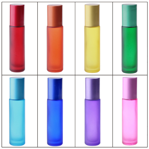 blue clear amber brown 5ml 10ml 15ml essential oil perfume glass roll on bottle bottles with roller ball for lip blame