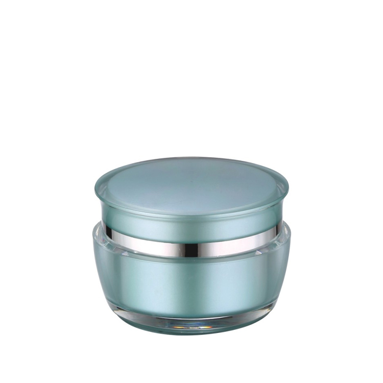blue cosmetic package round 15g 30g 50g acrylic cream sleeping mask jar with double wall cap