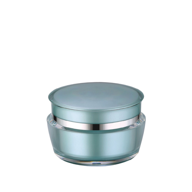 blue cosmetic package round 15g 30g 50g acrylic cream sleeping mask jar with double wall cap