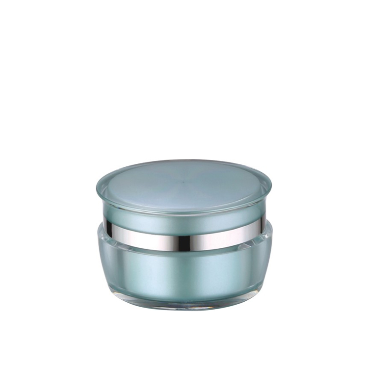 blue cosmetic package round 15g 30g 50g acrylic cream sleeping mask jar with double wall cap