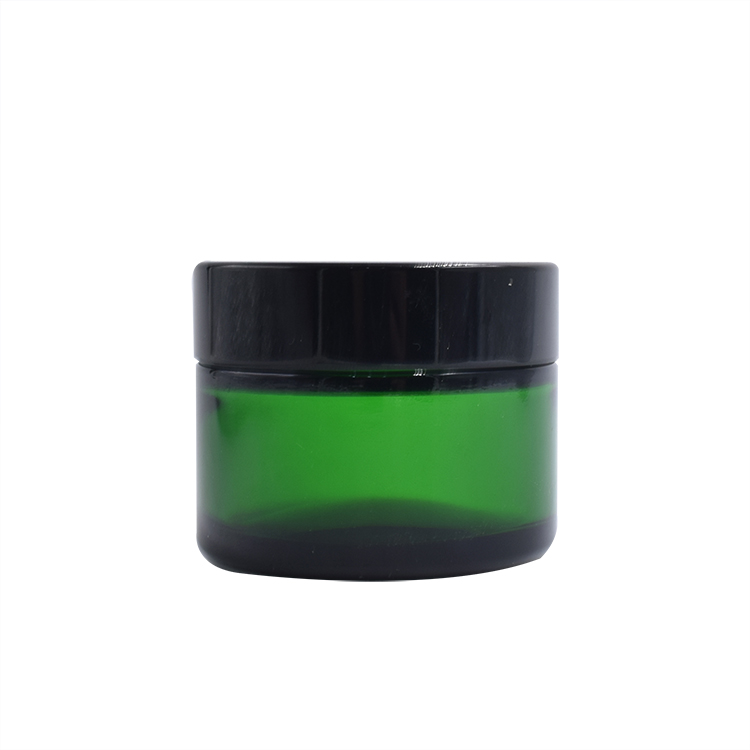 blue glass cosmetic jar with matte silver aluminum screw cap 15g 20g 30g 50g 100g new product glass cream jars