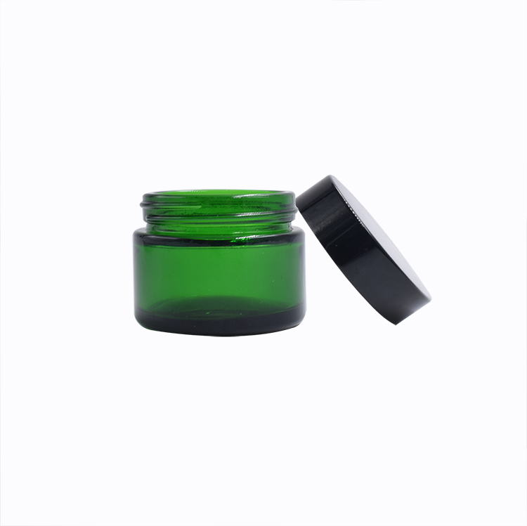 blue glass cosmetic jar with matte silver aluminum screw cap 15g 20g 30g 50g 100g new product glass cream jars