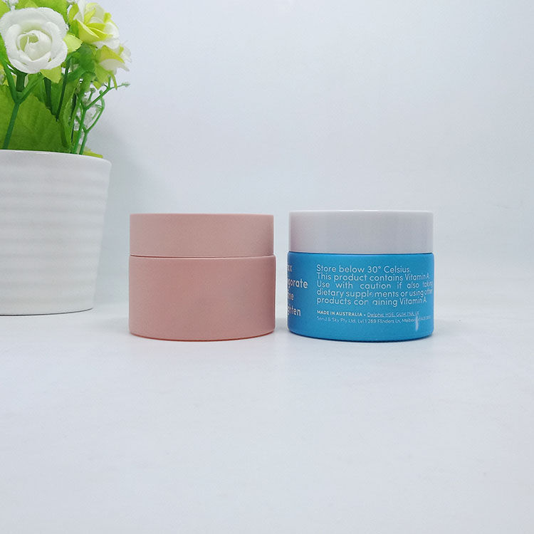 blue silk screen opal luxury jar for 30g 50g 100g face cream 15g eye cream container with white plastic screw lid