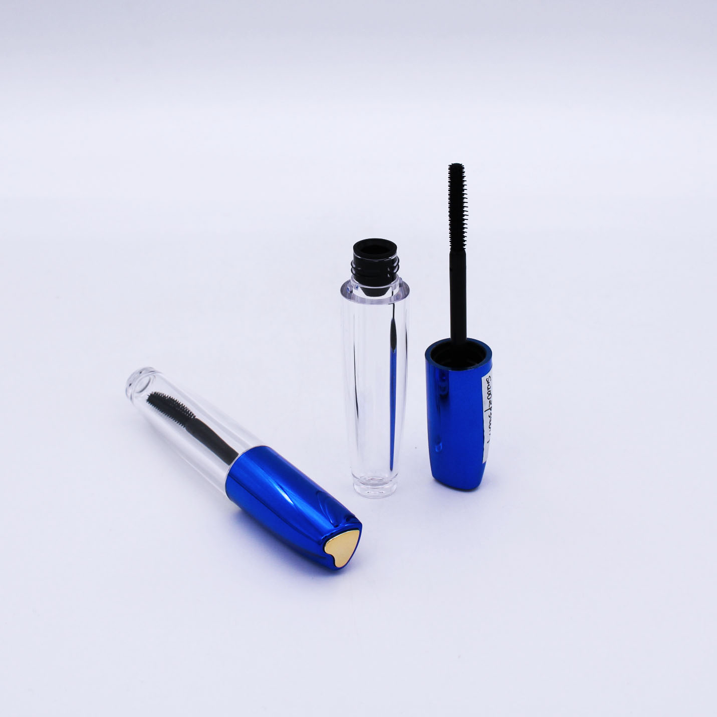 blue transparent clear make up cosmetic empty mascara container for shifter