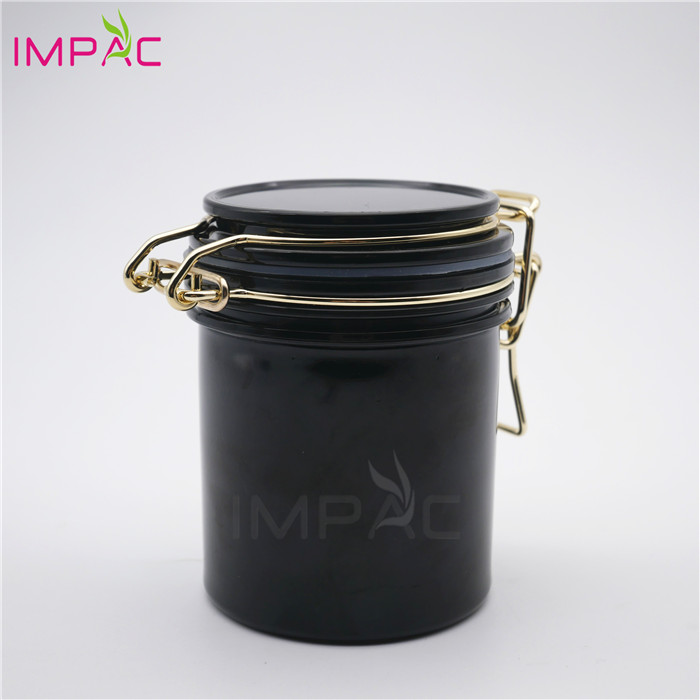 body butter cream seal black cosmetics containers 250ml with golden handle