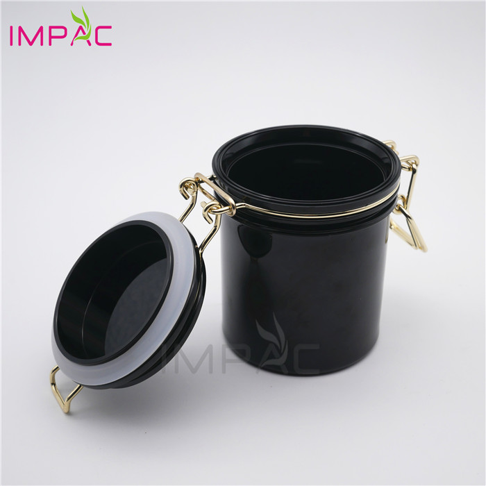 body butter cream seal black cosmetics containers 250ml with golden handle