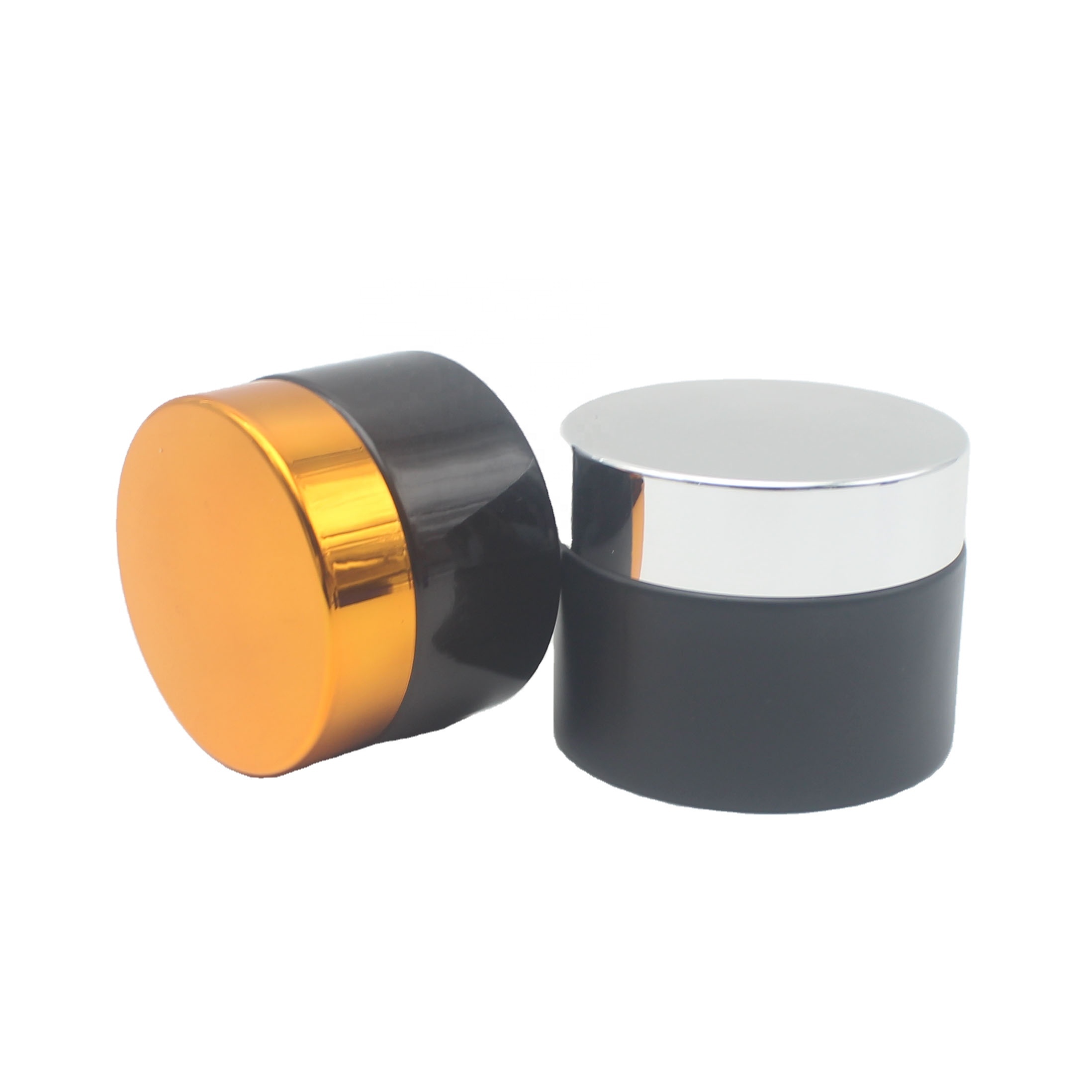 body butter empty glass jars containers 20ml 30ml clear glass jar with silver gold aluminum lid GCJ-066