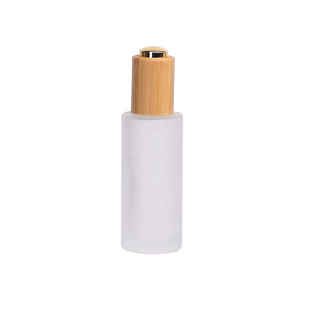 body lotion glass cosmetic spray pump bottles 30ml 50ml bamboo glass bottle with bamboo lids
