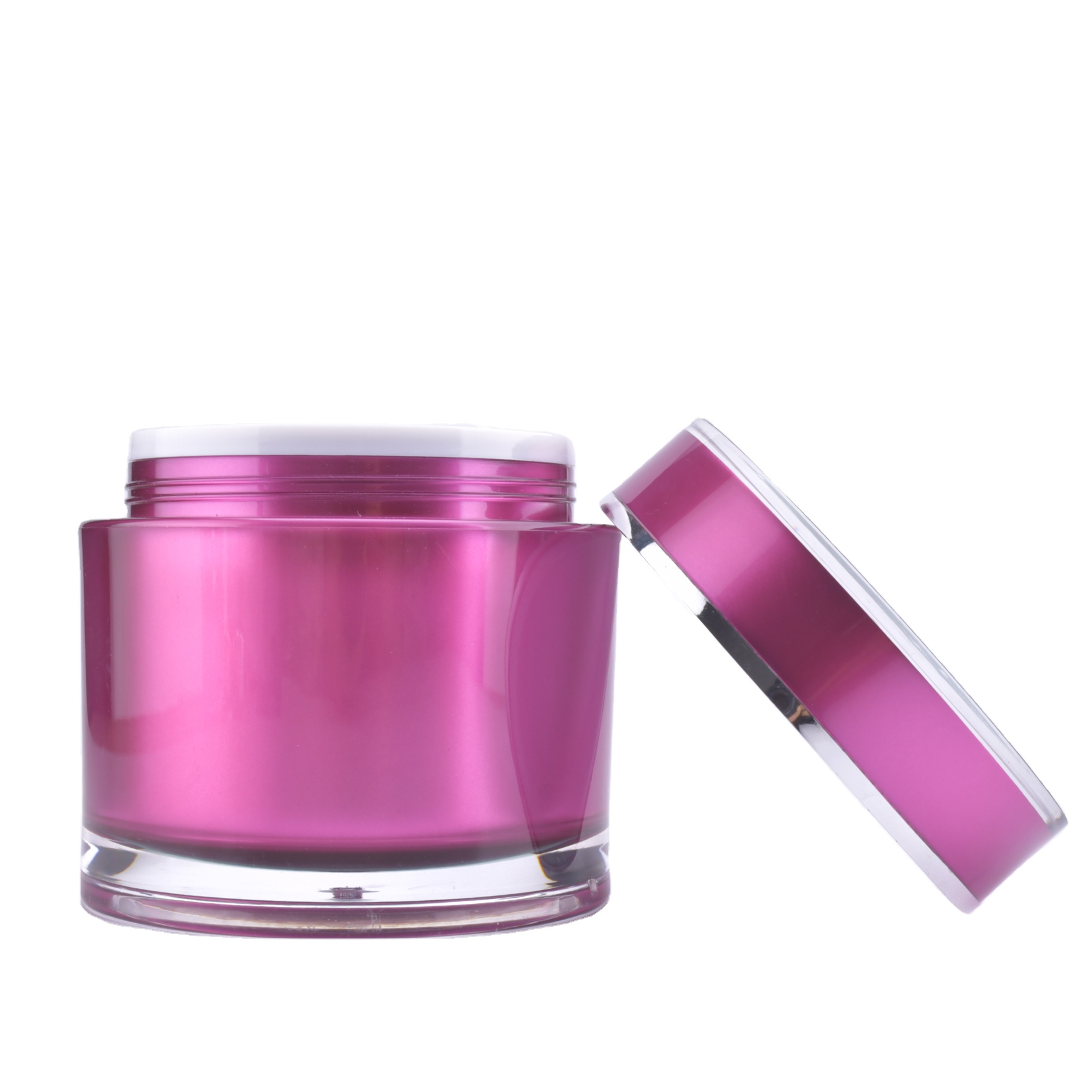 bons pots de soin acrylique violet emballage plastique 50ml 30ml