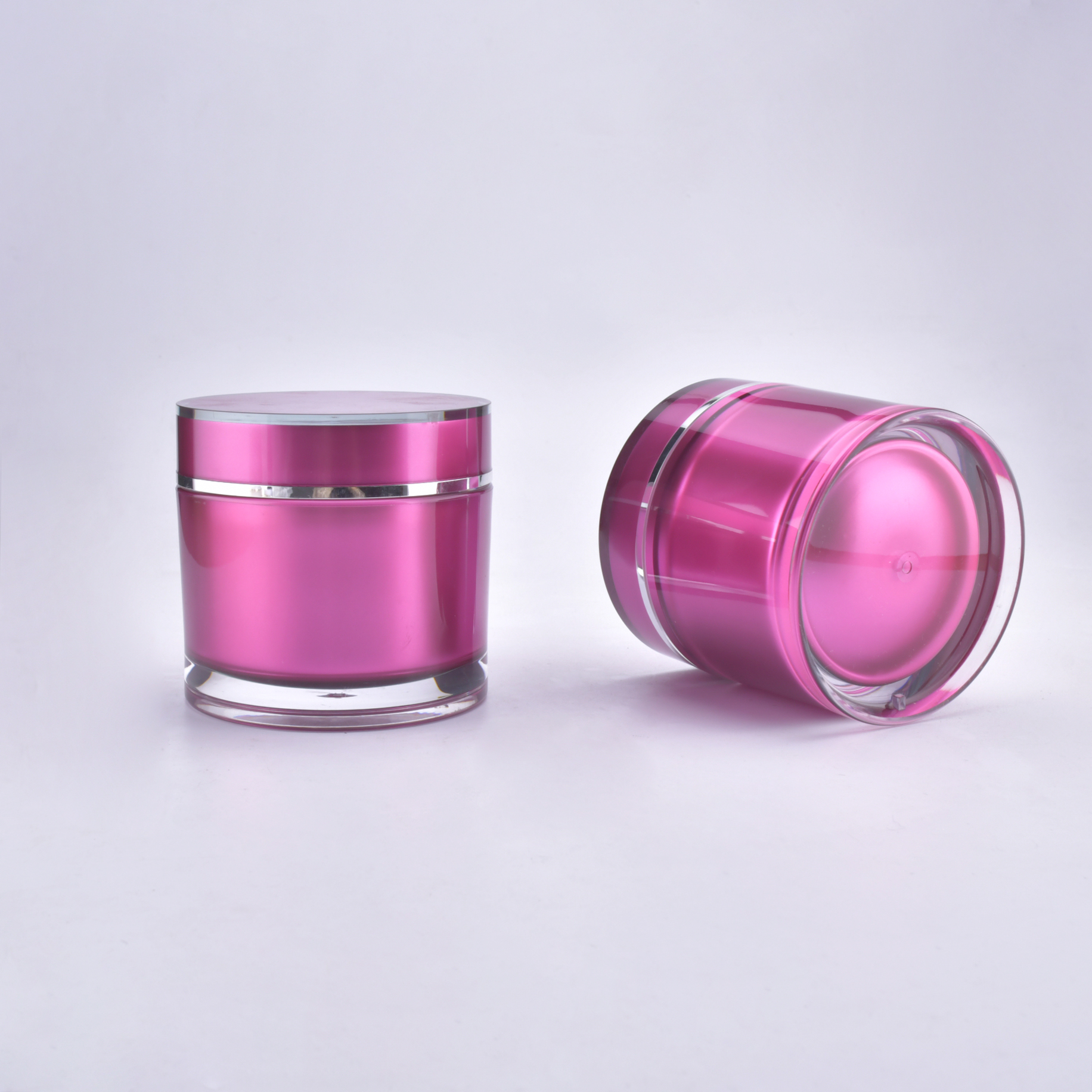 bons pots de soin acrylique violet emballage plastique 50ml 30ml