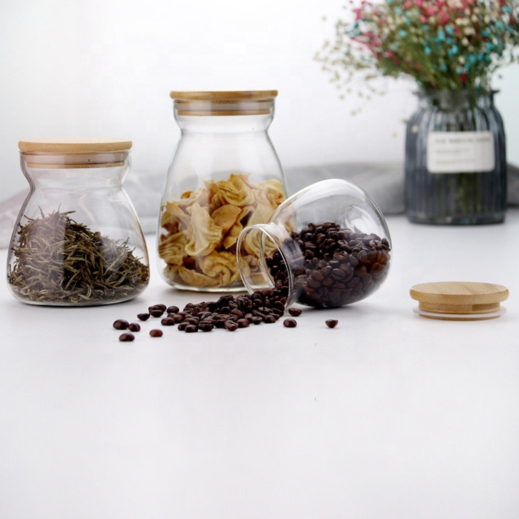 borosilicate air tight glass food storage containers with bamboo lid