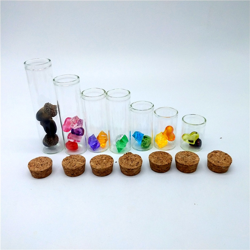 borosilicate clear small mini test tube glass bottle wishing drifting glass tube jar with cork