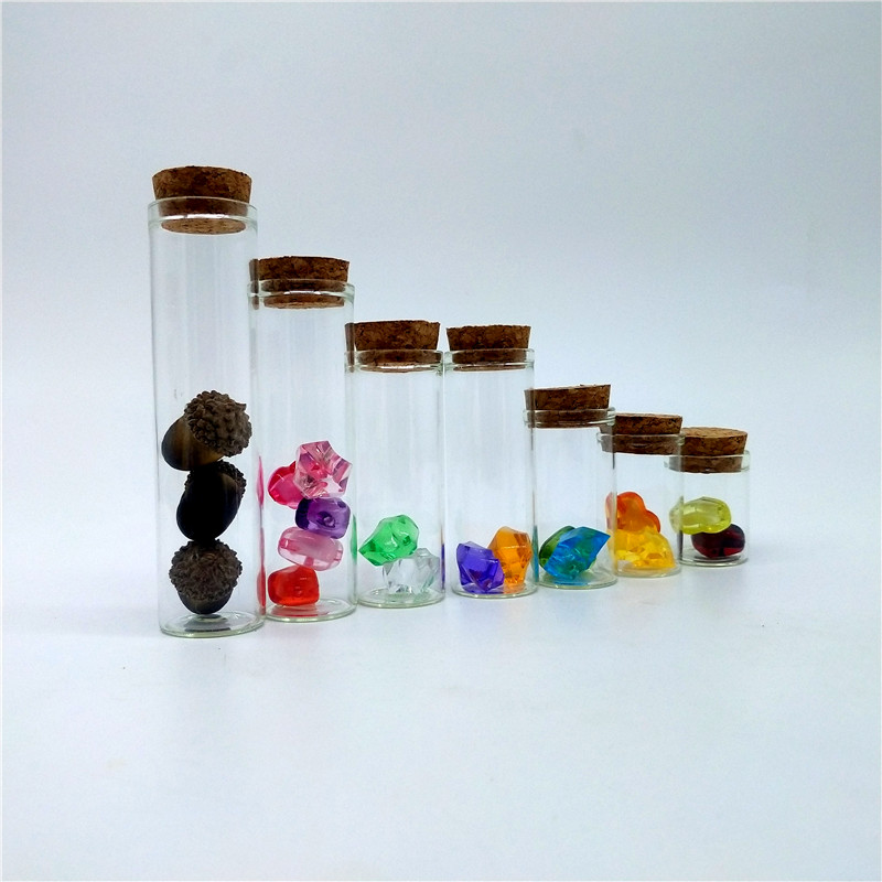 borosilicate clear small mini test tube glass bottle wishing drifting glass tube jar with cork