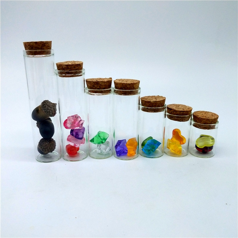 borosilicate clear small mini test tube glass bottle wishing drifting glass tube jar with cork