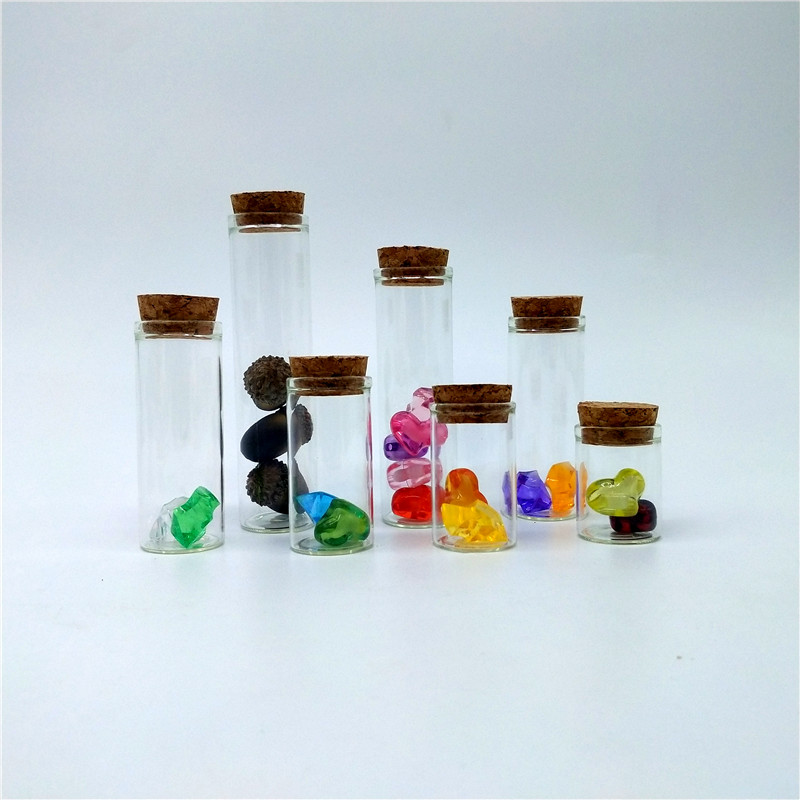 borosilicate clear small mini test tube glass bottle wishing drifting glass tube jar with cork