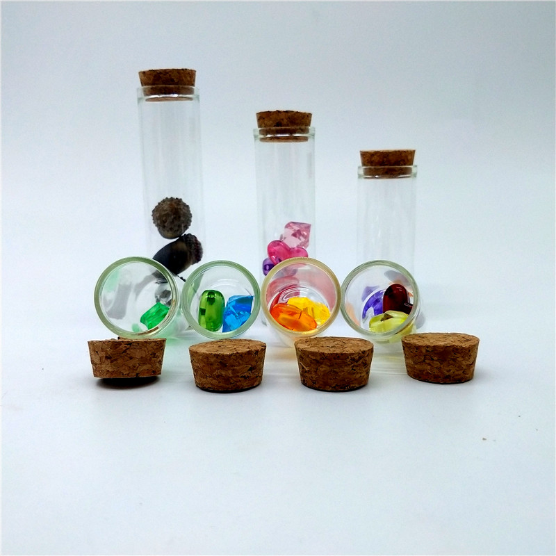 borosilicate clear small mini test tube glass bottle wishing drifting glass tube jar with cork