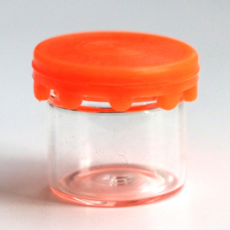 borosilicate glass jar for CBD oil wax oil essential oil mini glass jars silicone lid glass bottles