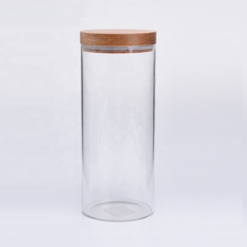 borosilicate glass storage jar with Lid Food Kitchen Glass Jar