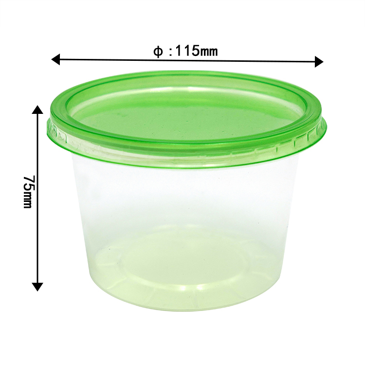 bpa free reusable high transparency round tub with lid kitchen storage contaianer