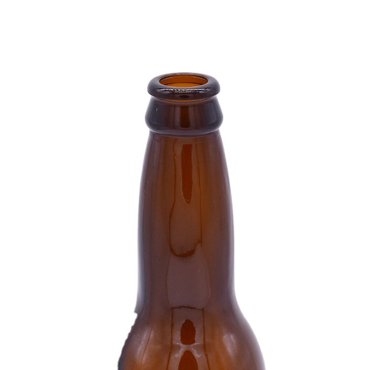 brewery custom logo 330ml amber beer glass bottle with crown cap
