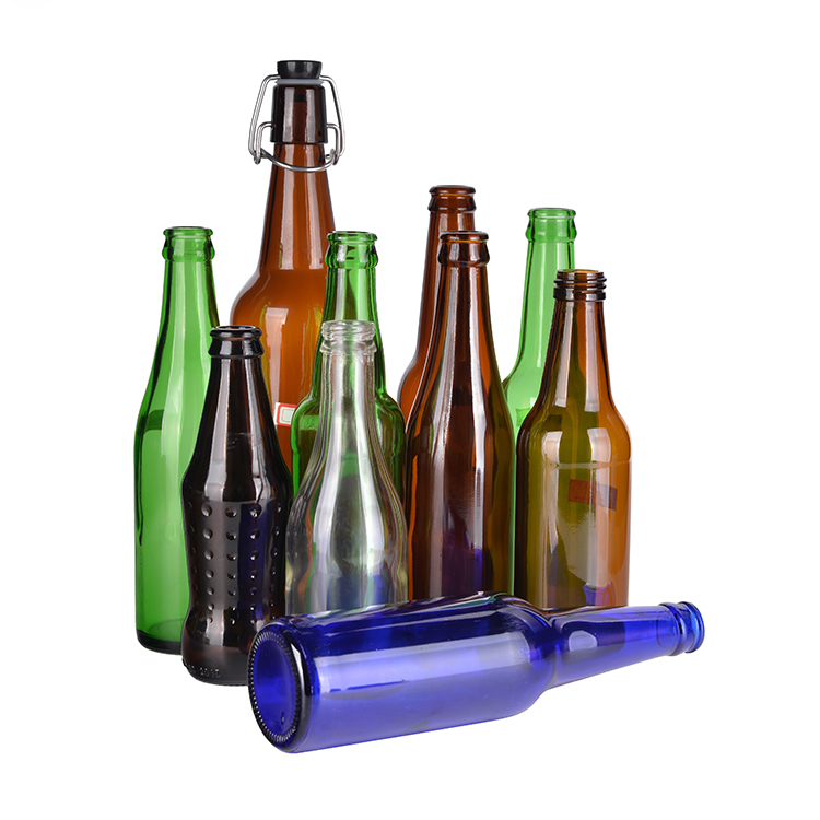 brewery custom logo 330ml amber beer glass bottle with crown cap