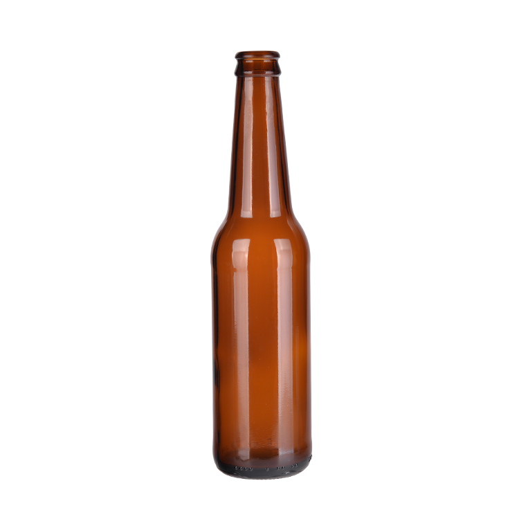 brewery custom logo 330ml amber beer glass bottle with crown cap