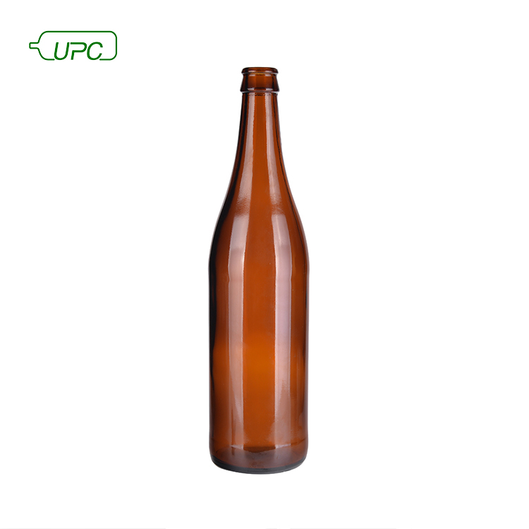 brewery custom logo 330ml amber beer glass bottle with crown cap