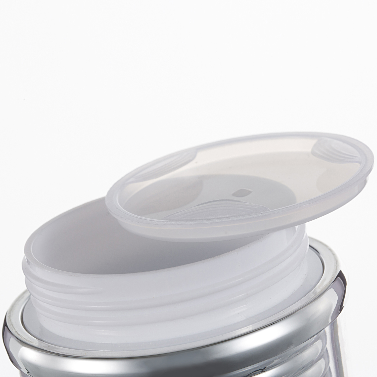 bright sliver fashion style elegant custom pump spray empty plastic cosmetic packaging bottle set cream jars