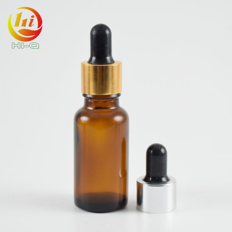 brown glass dropper bottle 20ml 30ml 50ml 60ml glass bottle with aluminium cap, cosmetic glass bottle