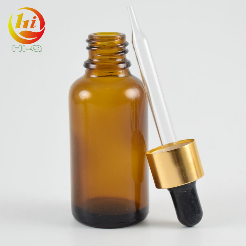 brown glass dropper bottle 20ml 30ml 50ml 60ml glass bottle with aluminium cap, cosmetic glass bottle