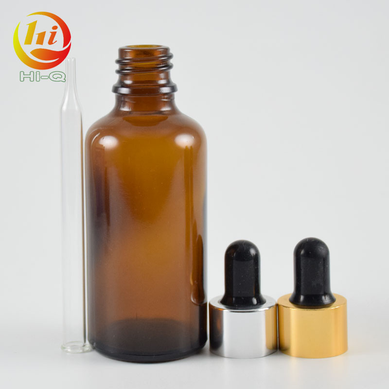 brown glass dropper bottle 20ml 30ml 50ml 60ml glass bottle with aluminium cap, cosmetic glass bottle