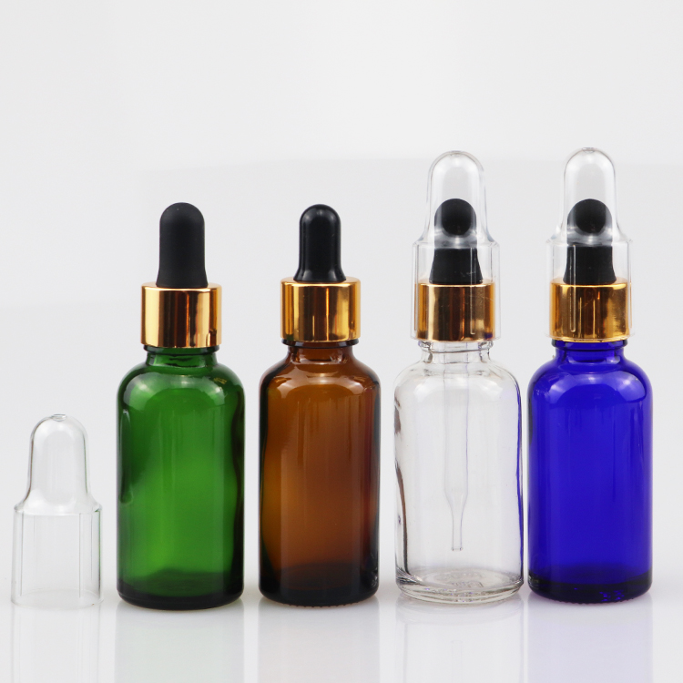 brown glass oil bottles 30ml wholesale dropper bottle 1oz amber bottles with gold dropper
